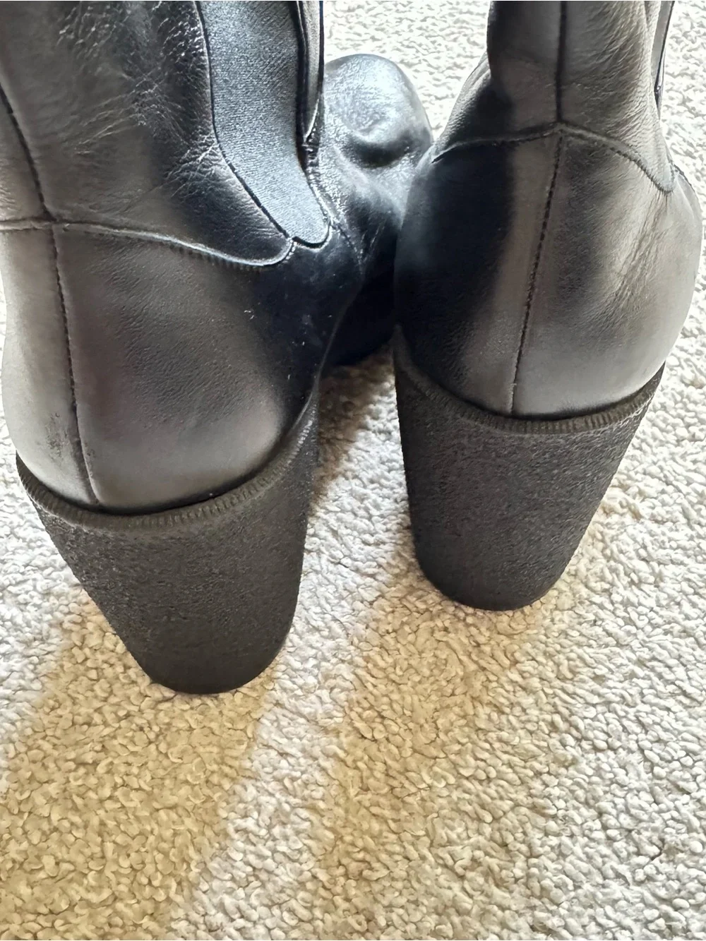 Robert Clergerie Paris Black Leather Wedge Platform Chelsea Boots Womens